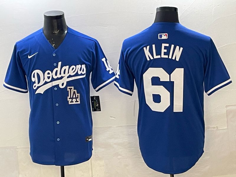 Men 2025 Nike Los Angeles Dodgers #61 Klein Blue Game MLB Jersey 020->los angeles dodgers->MLB Jersey
